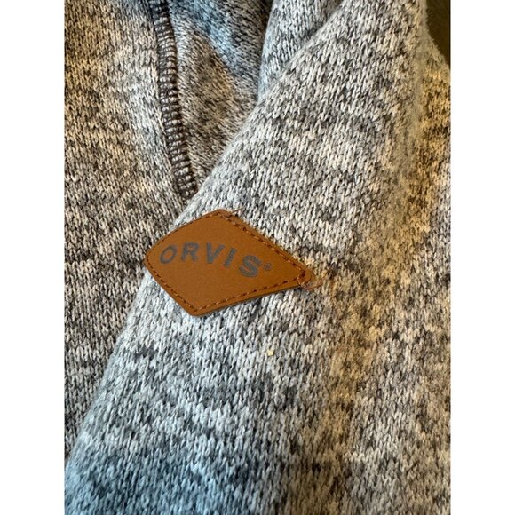 Orvis Mens Sherpa-Lined 1/4 Zip Sweater Fleece Pullover - Gray XXL - Picture 6 of 9